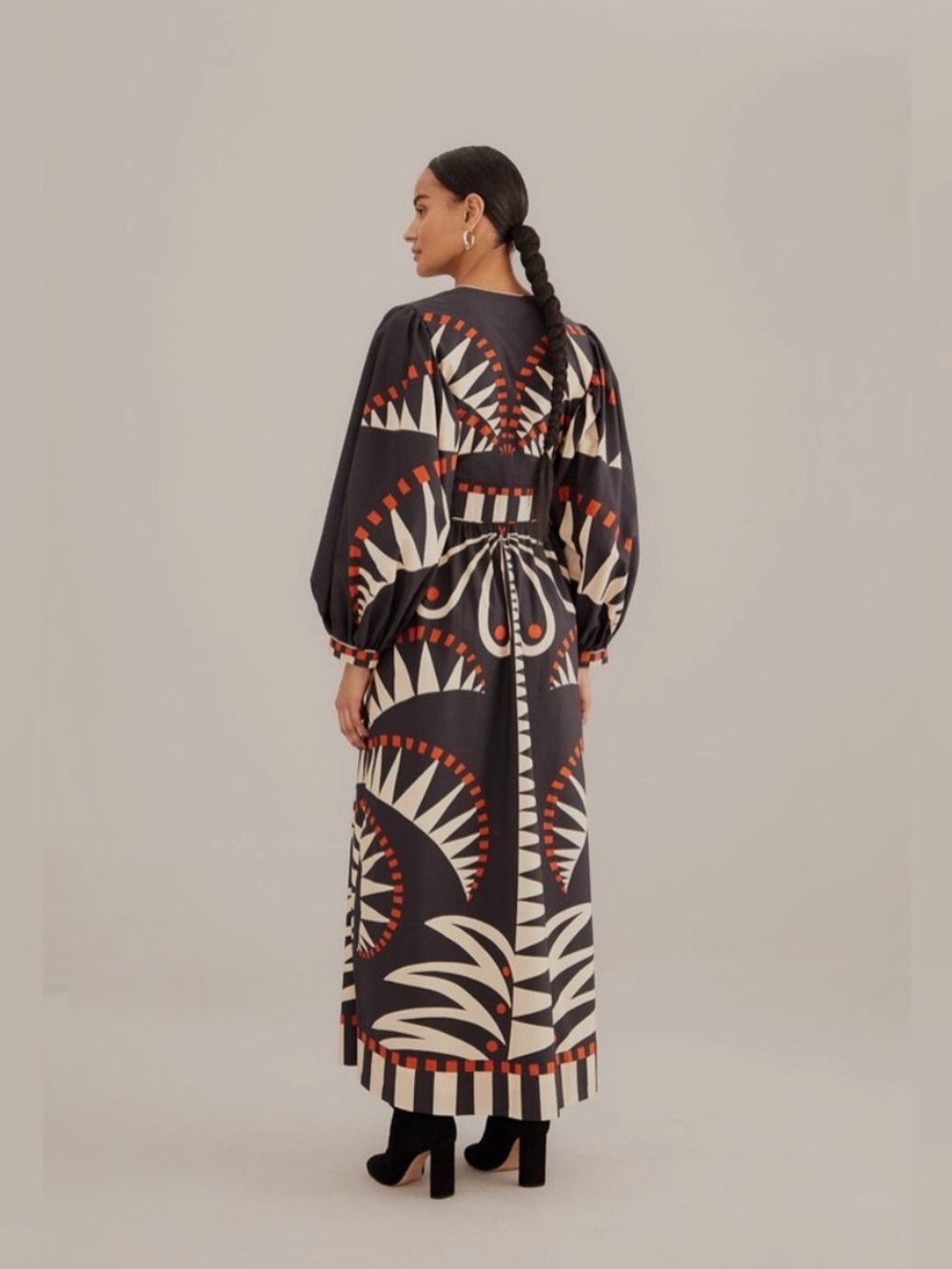 Farm Rio Coconut Grove Puff Sleeve Maxi Dress NWT - Picture 3 of 5